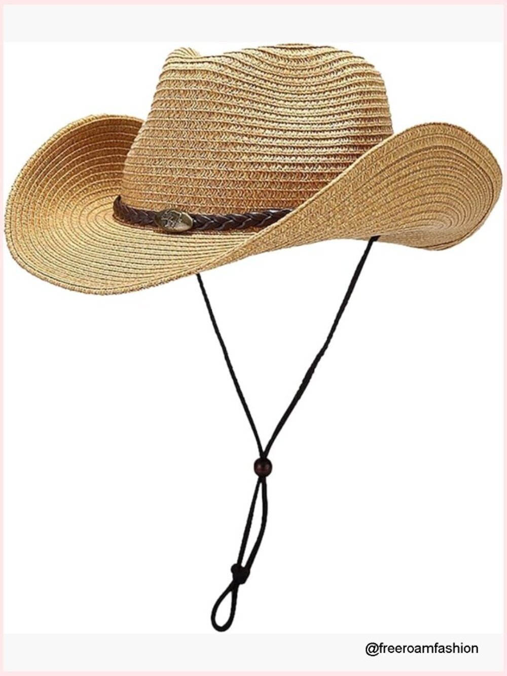 Foldable Straw Cowboy Hat Wide Brim Sun Hat for Travel Beach